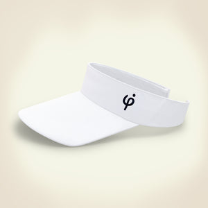 Visera deportiva blanca para niños Frouros, diseño ligero y ergonómico ideal para proteger del sol durante actividades al aire libre.