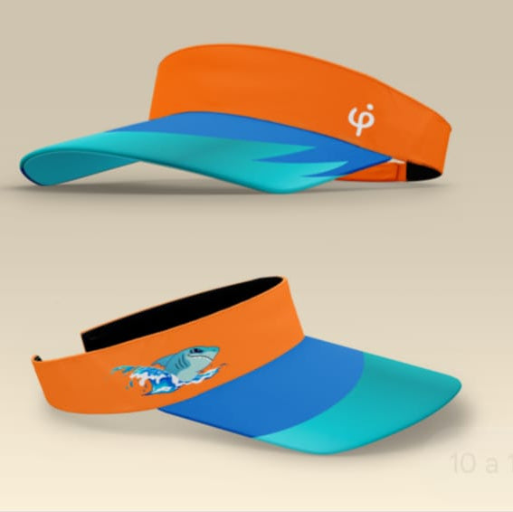 Visera deportiva infantil para niños con diseños llamativos de tiburon, logo de frouros